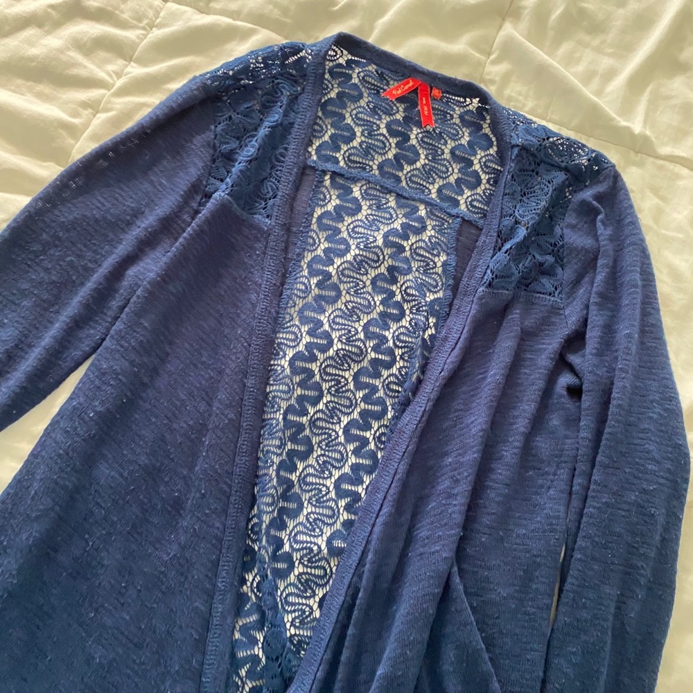 Blue Cardigan with Lace